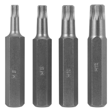 4-Pc Serrated Wrench Set Triple Sq Bit S,W1395